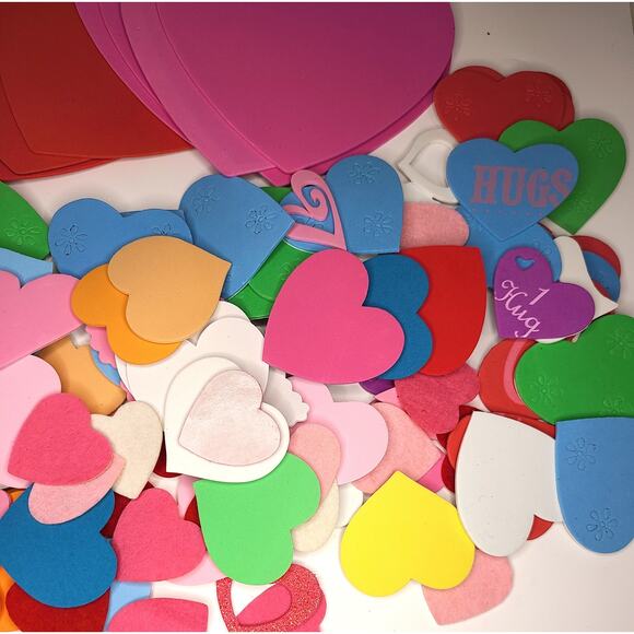 Heart Stickers Lot of 200 Foam Kids Crafting Scrapbooking Valentine - Picture 7 of 7